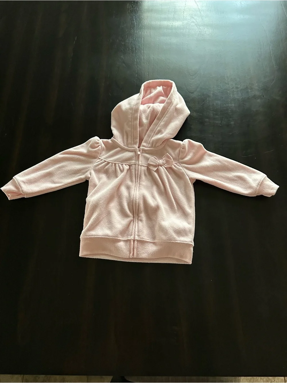 Carter's Baby Pink Hooded Zip Jacket with Bow